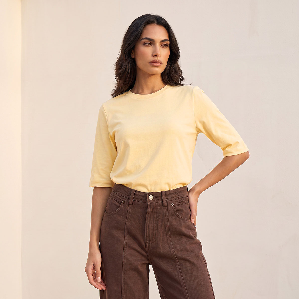 تيشيرت قطن بقصة مريحة من سبلاش بيزك-women-clothing-tshirts-image-8