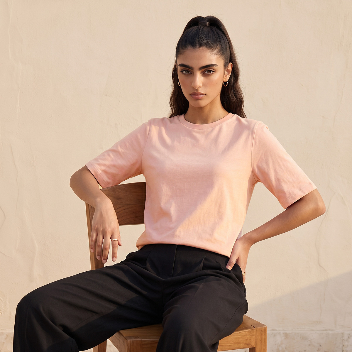 تيشيرت قطن بقصة مريحة من سبلاش بيزك-women-clothing-tshirts-image-5