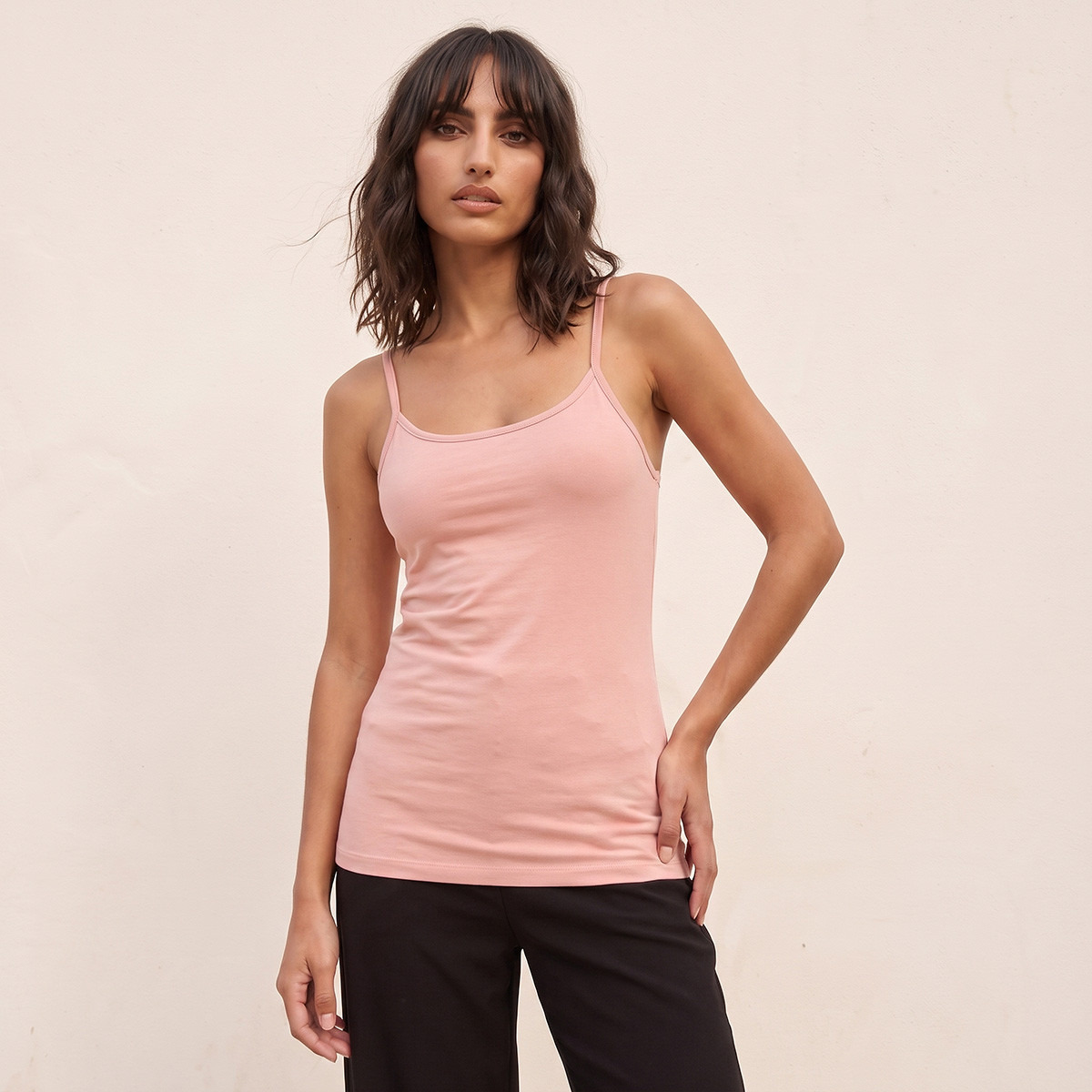 توب كاميسول بقصة ضيقة مع أشرطة من سبلاش-women-clothing-tshirts-image-1