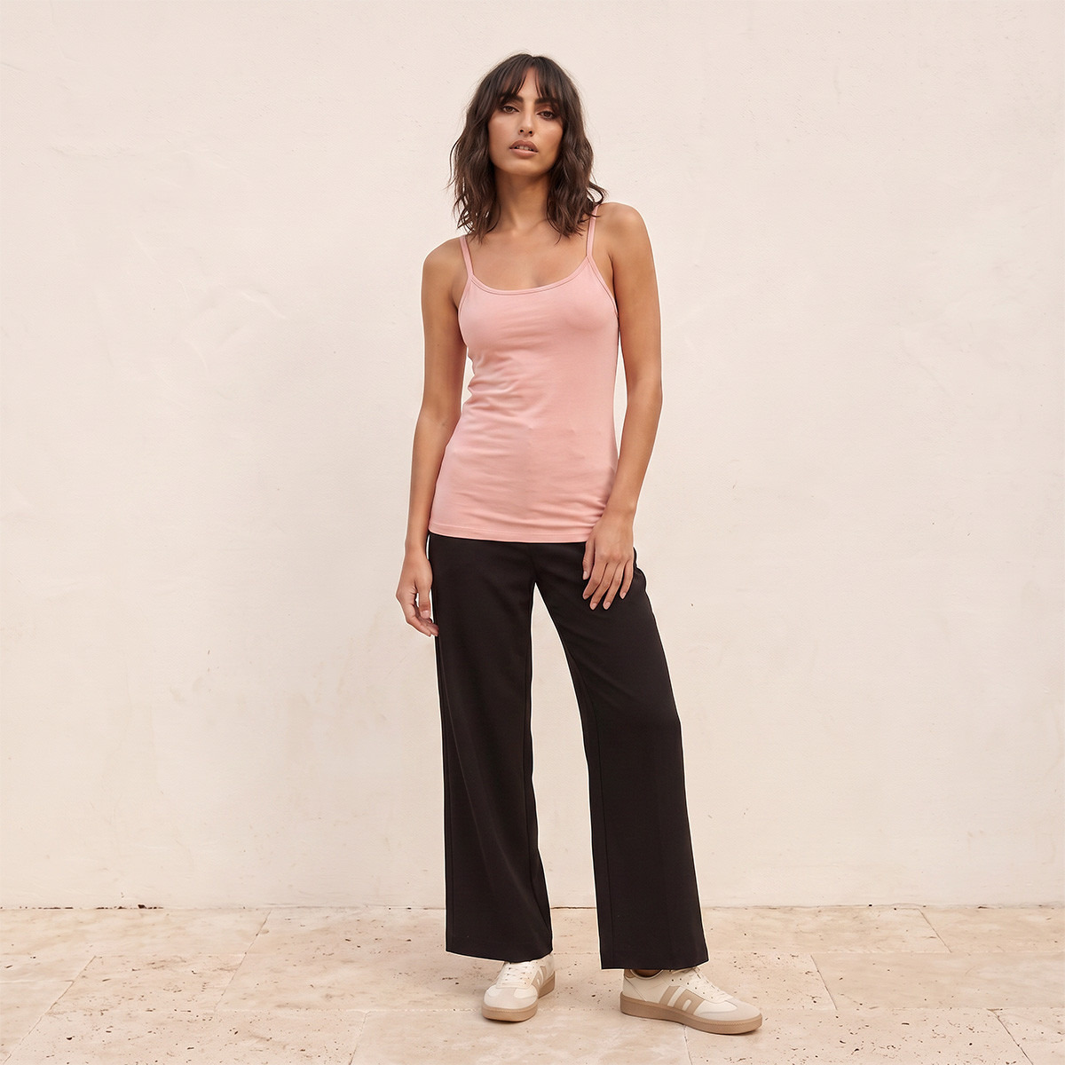 توب كاميسول بقصة ضيقة مع أشرطة من سبلاش-women-clothing-tshirts-image-2