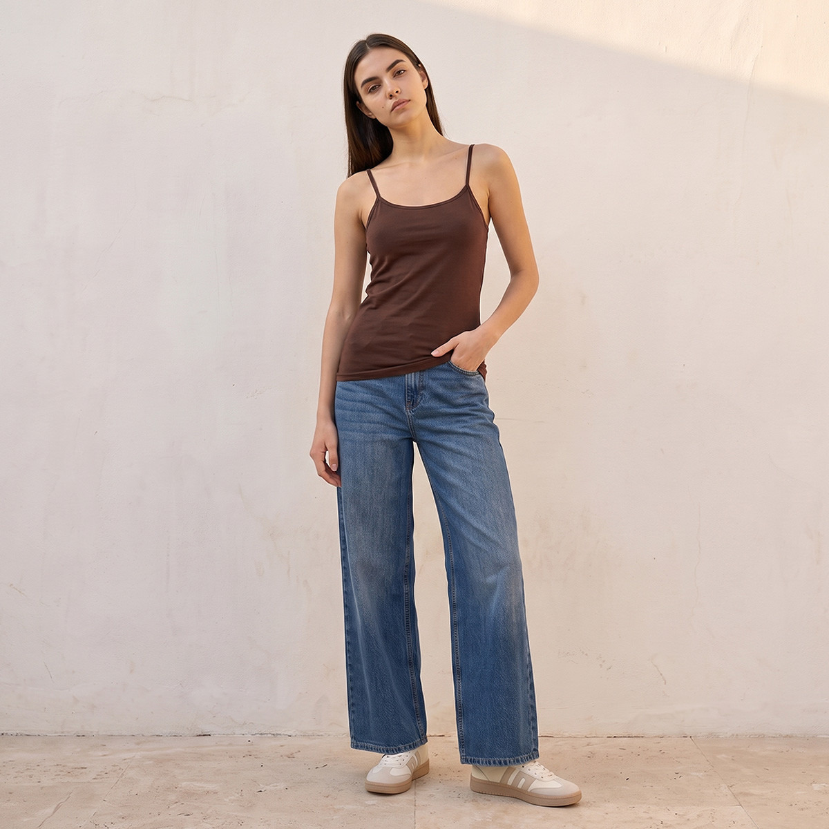 Splash Basic Slim Fit Camisole with Straps-women-clothing-tshirts-image-2