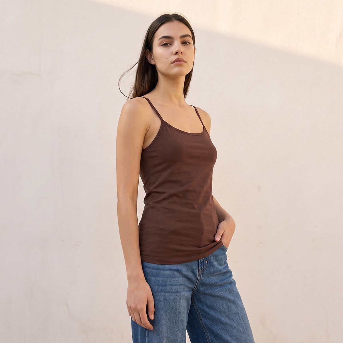 Splash Basic Slim Fit Camisole with Straps-women-clothing-tshirts-image-5