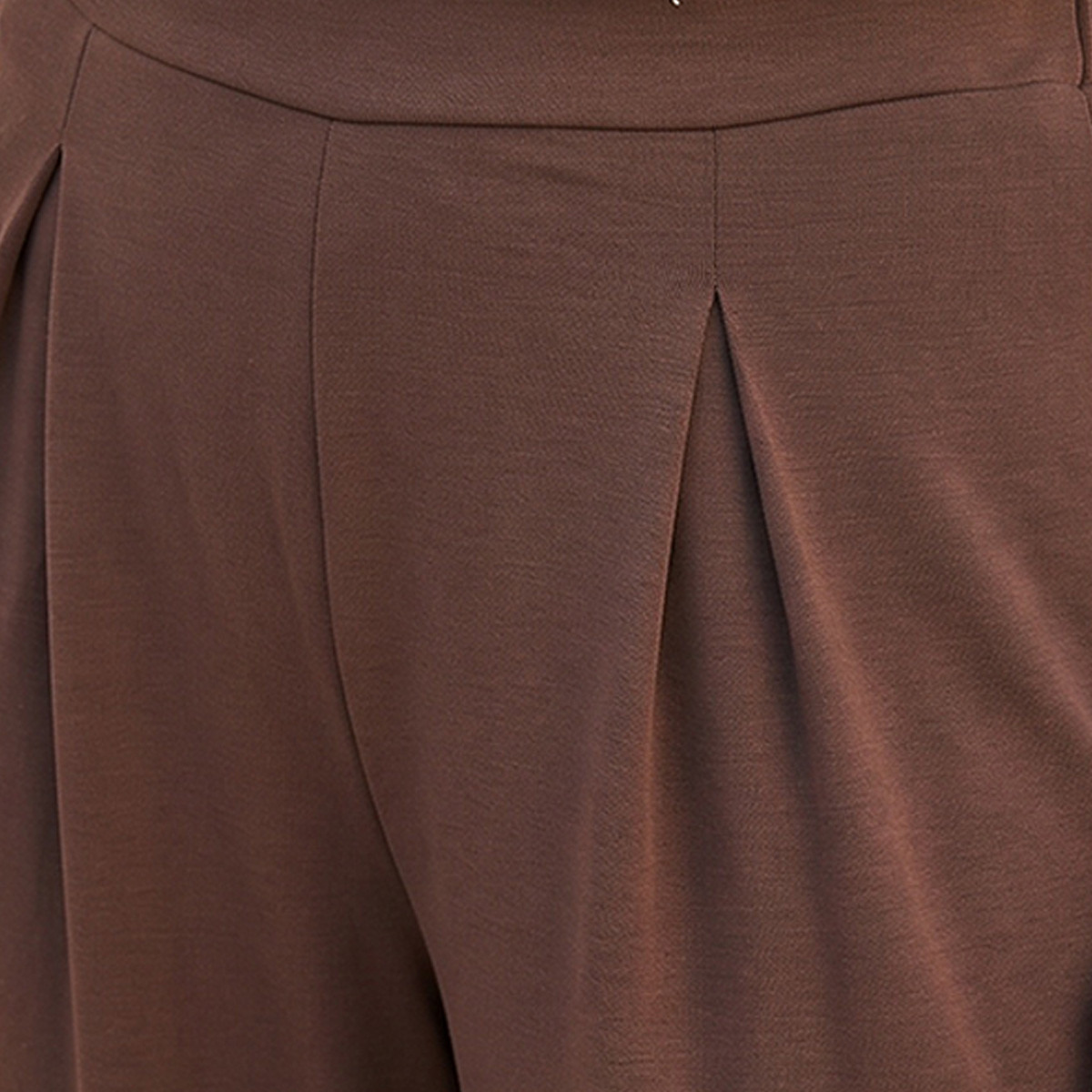 بنطلون ناعم الملمس بكُسرات وخصر مرن من سبلاش بيزكس-women-clothing-trousers-image-2