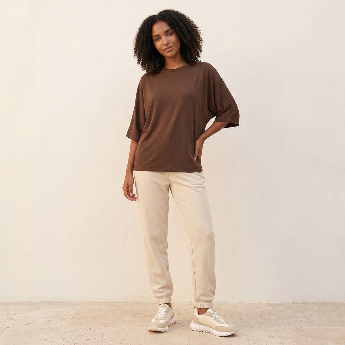 تيشيرت فضفاض بأكمام ممتدة من سبلاش بيزكس-women-clothing-tshirts-image-2