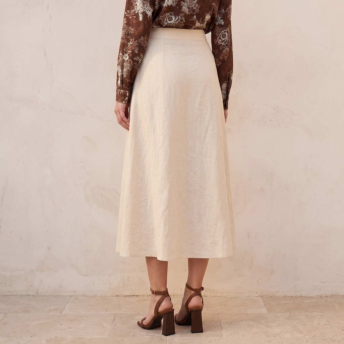 تنورة كتان إيه لاين من سبلاش بيسك-women-clothing-skirts-image-4
