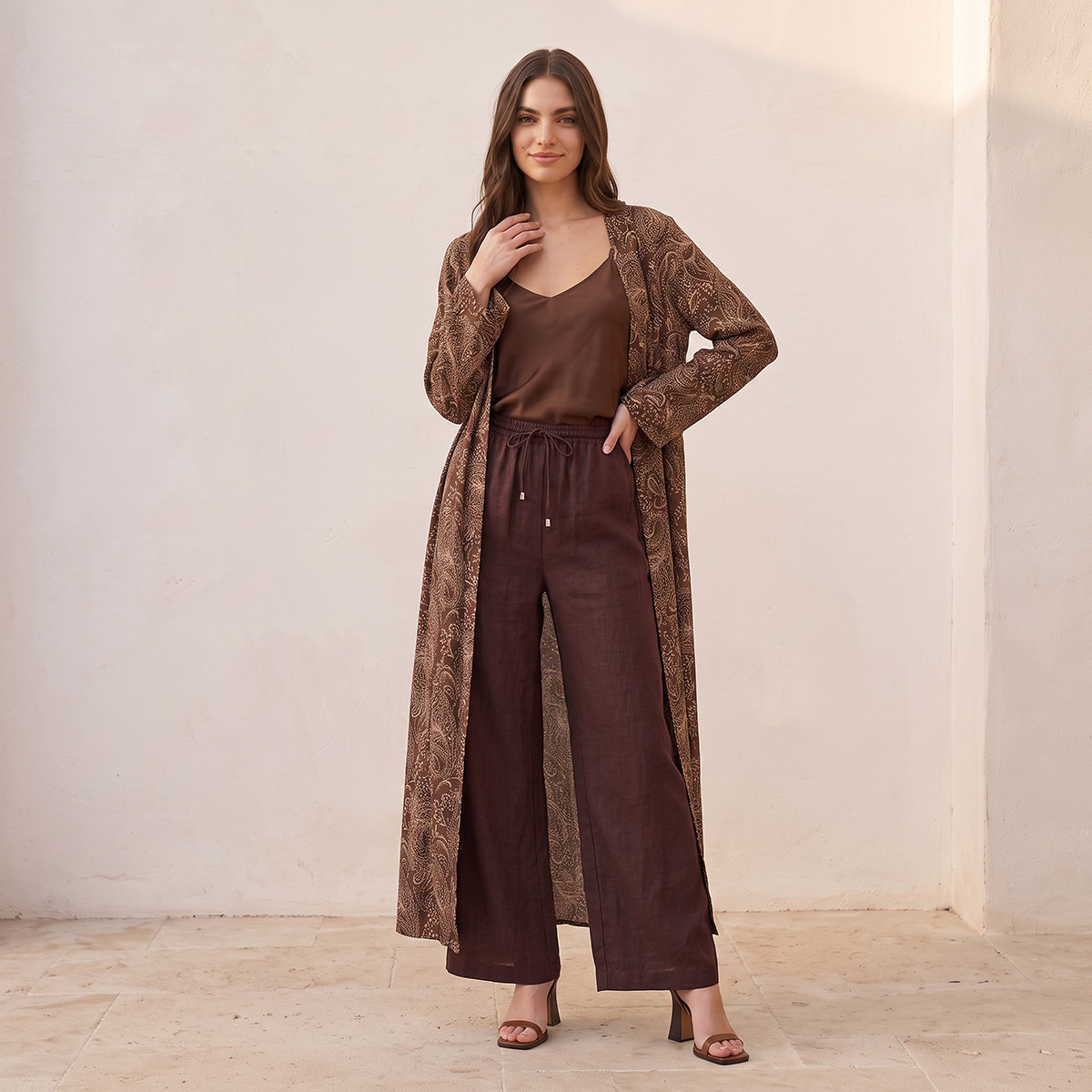 Splash Basic Wide Leg Linen Trousers-women-clothing-trousers-image-5