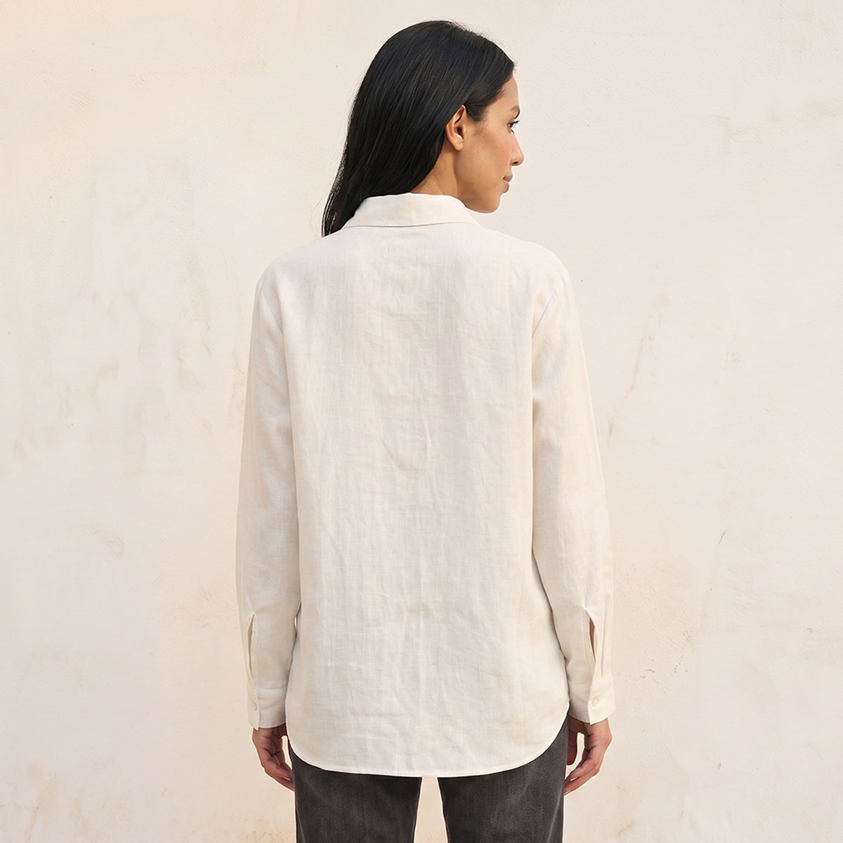 Splash Basic Collared Linen Shirt-women-clothing-shirtsandblouses-shirts-image-4