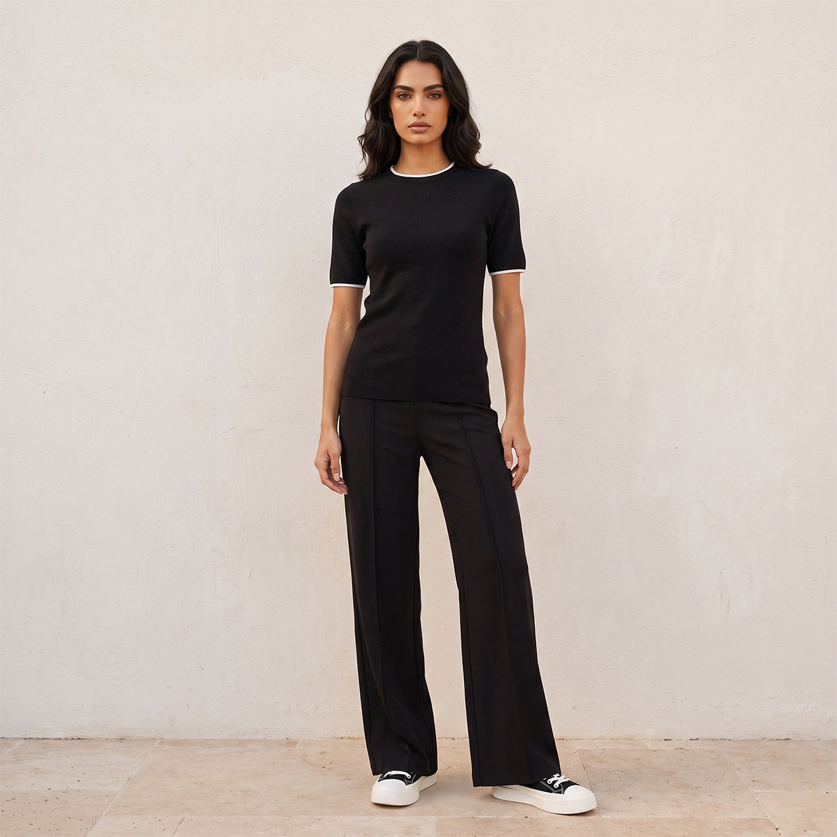 كنزة مضلعة بياقة ضيقة من سبلاش بيزيكس-women-winterwear-cardigansandjumpers-jumpers-image-2