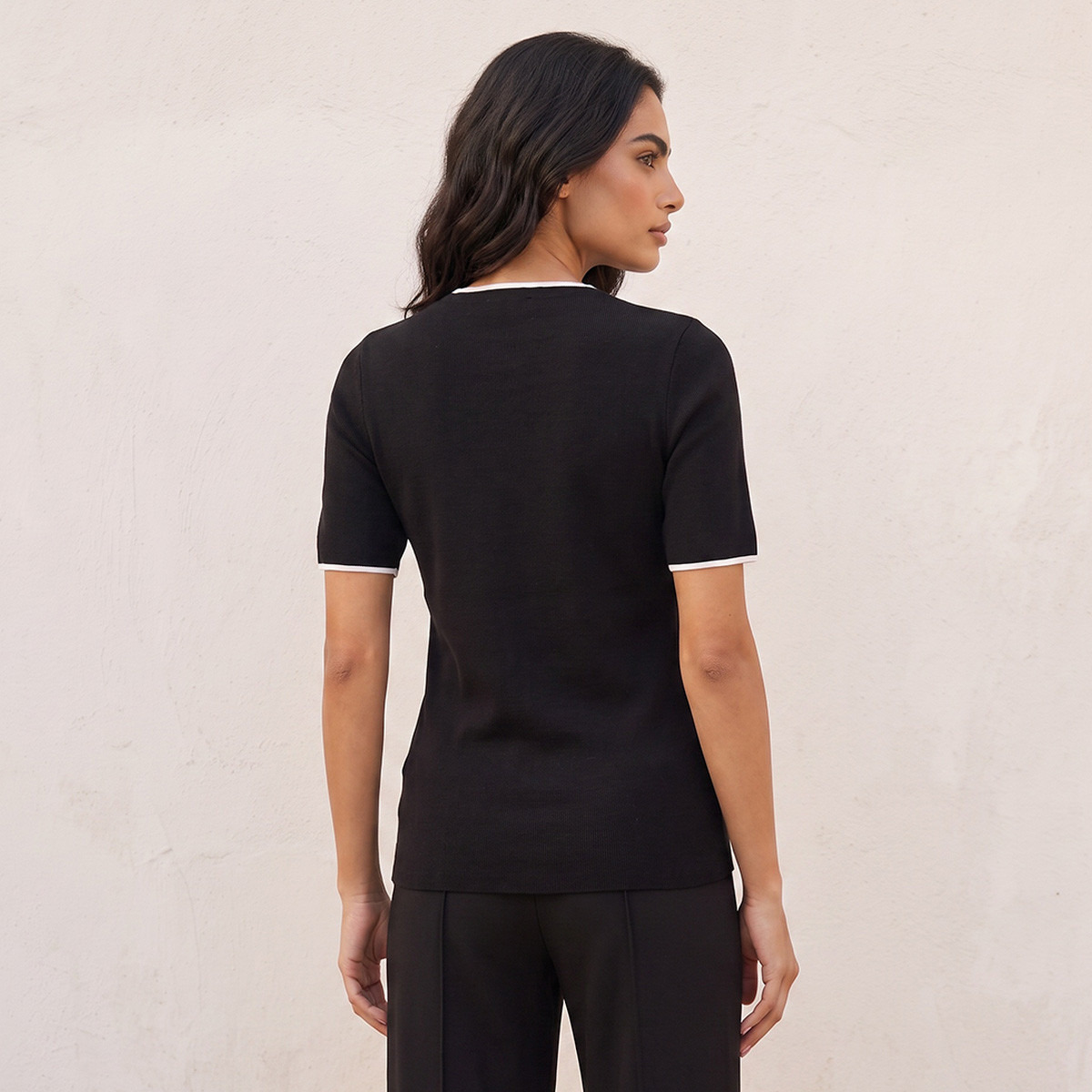 كنزة مضلعة بياقة ضيقة من سبلاش بيزيكس-women-winterwear-cardigansandjumpers-jumpers-image-3