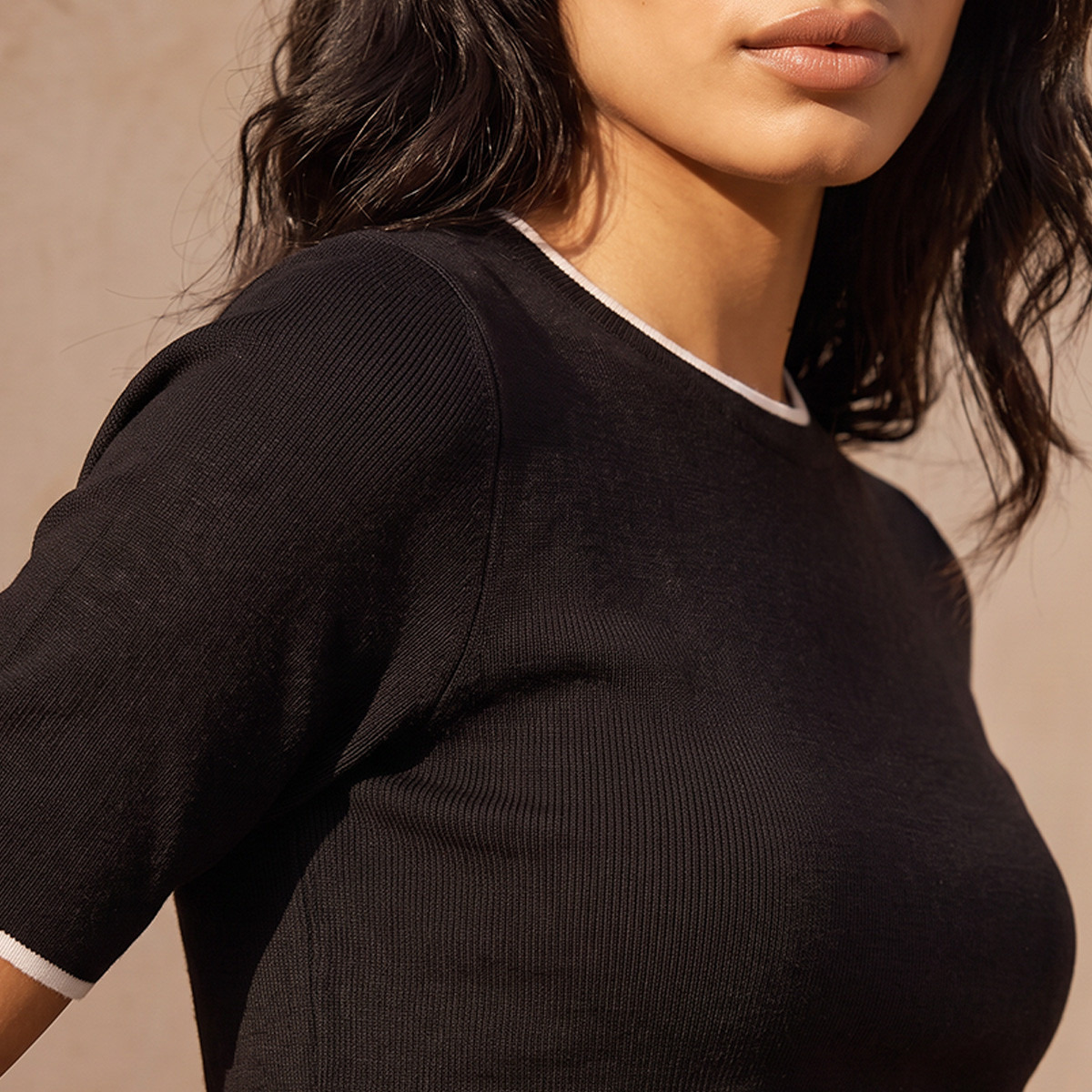 كنزة مضلعة بياقة ضيقة من سبلاش بيزيكس-women-winterwear-cardigansandjumpers-jumpers-image-6
