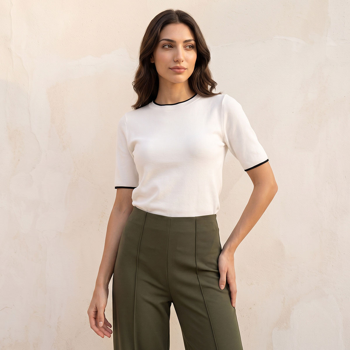 كنزة مضلعة بياقة ضيقة من سبلاش بيزيكس-women-winterwear-cardigansandjumpers-jumpers-image-1