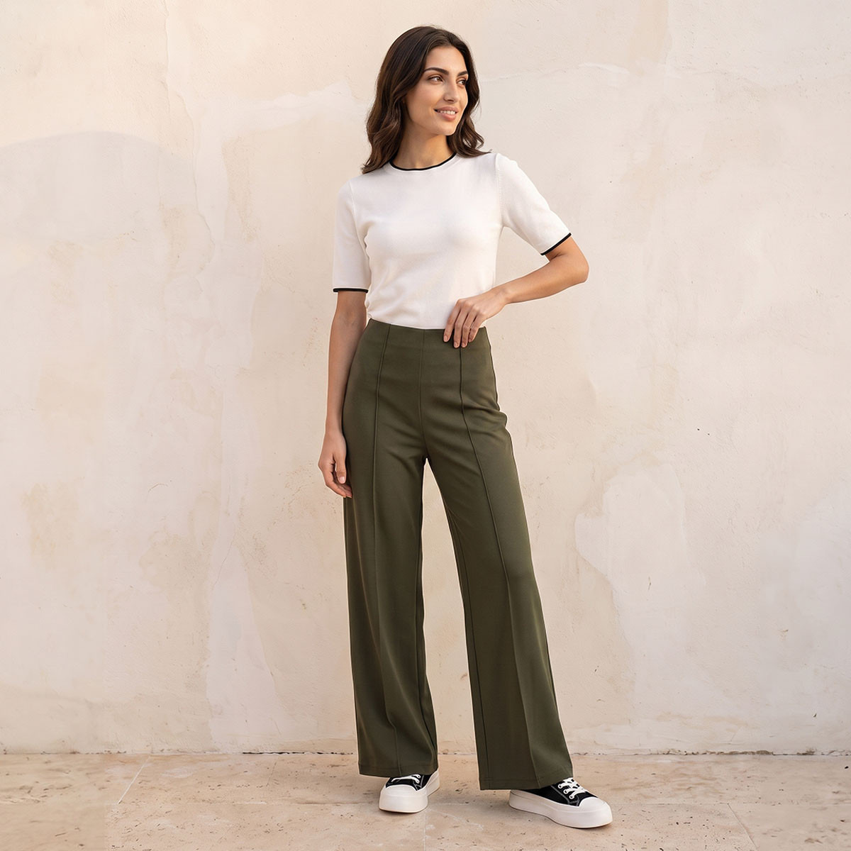 كنزة مضلعة بياقة ضيقة من سبلاش بيزيكس-women-winterwear-cardigansandjumpers-jumpers-image-5