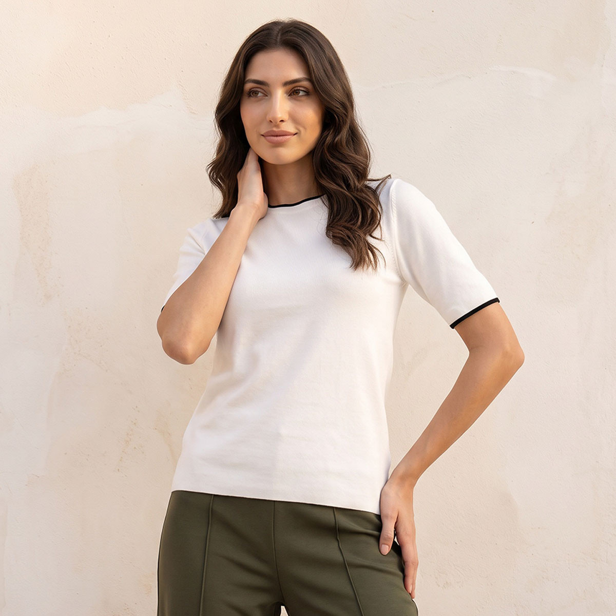 كنزة مضلعة بياقة ضيقة من سبلاش بيزيكس-women-winterwear-cardigansandjumpers-jumpers-image-6