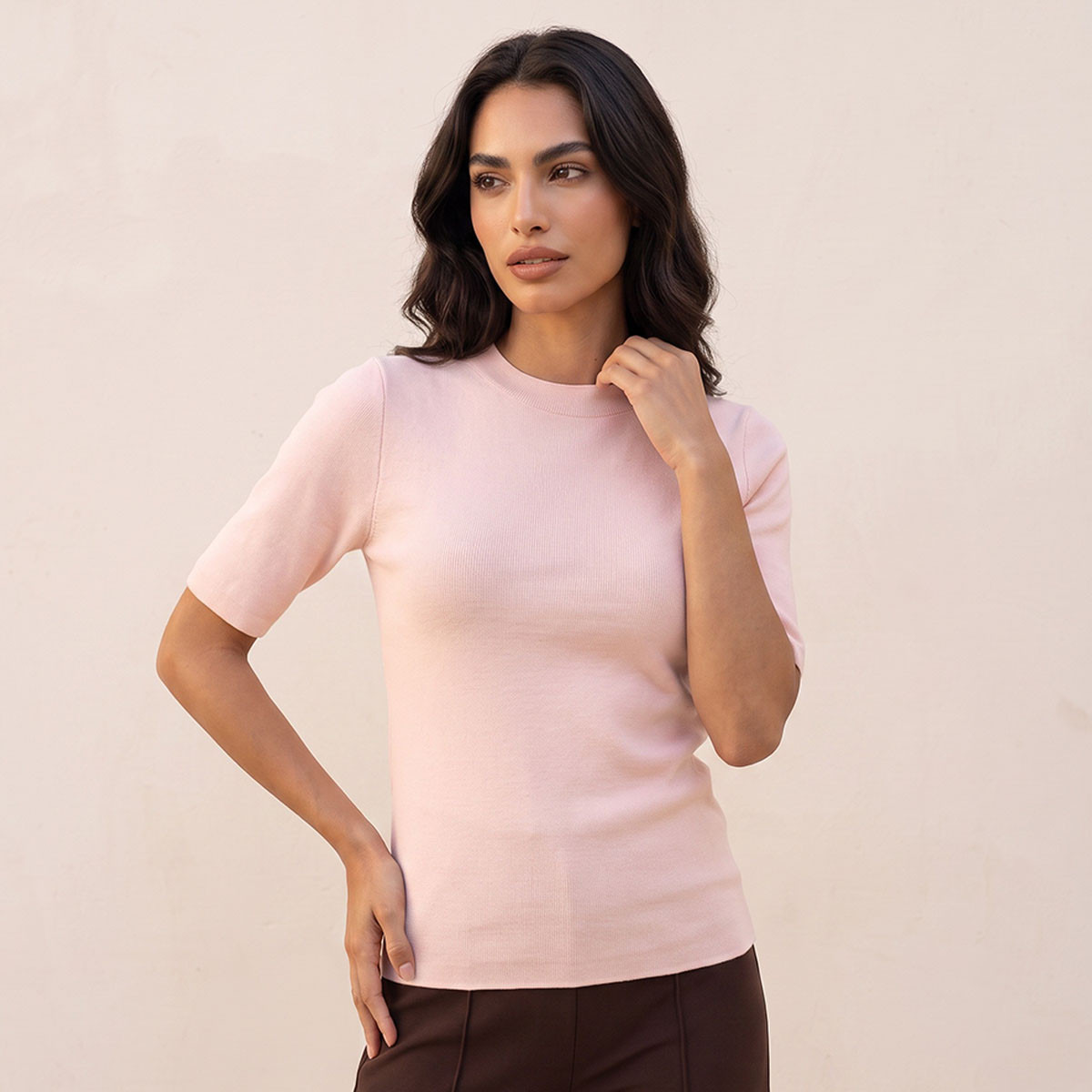 كنزة مضلعة بياقة ضيقة من سبلاش بيزيكس-women-winterwear-cardigansandjumpers-jumpers-image-6