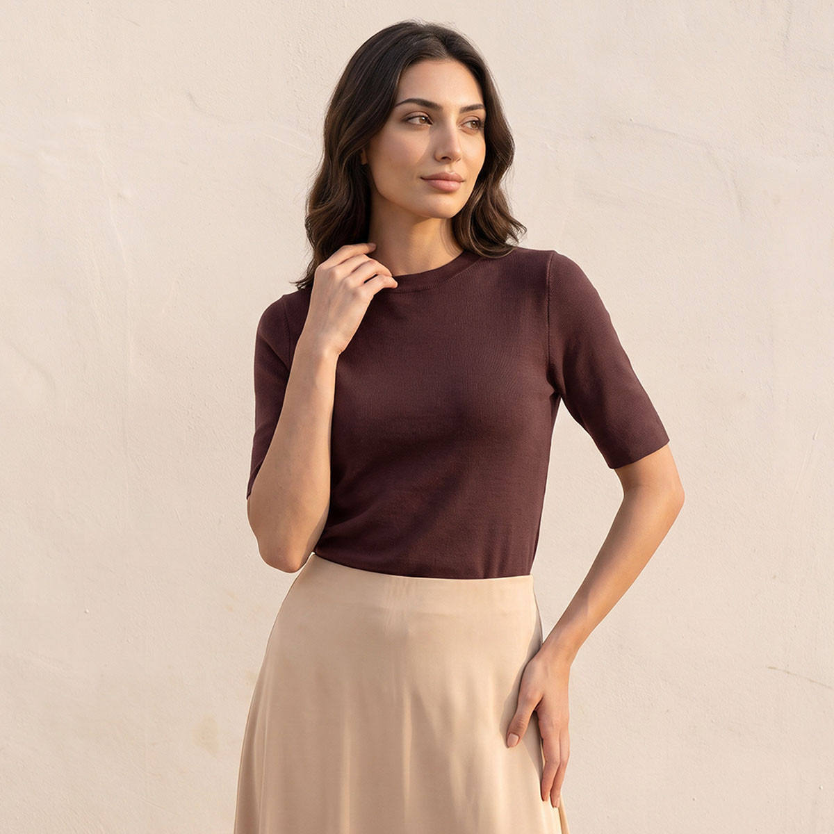 كنزة مضلعة بياقة ضيقة من سبلاش بيزيكس-women-winterwear-cardigansandjumpers-jumpers-image-1