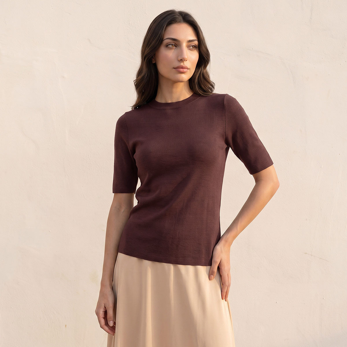 كنزة مضلعة بياقة ضيقة من سبلاش بيزيكس-women-winterwear-cardigansandjumpers-jumpers-image-6