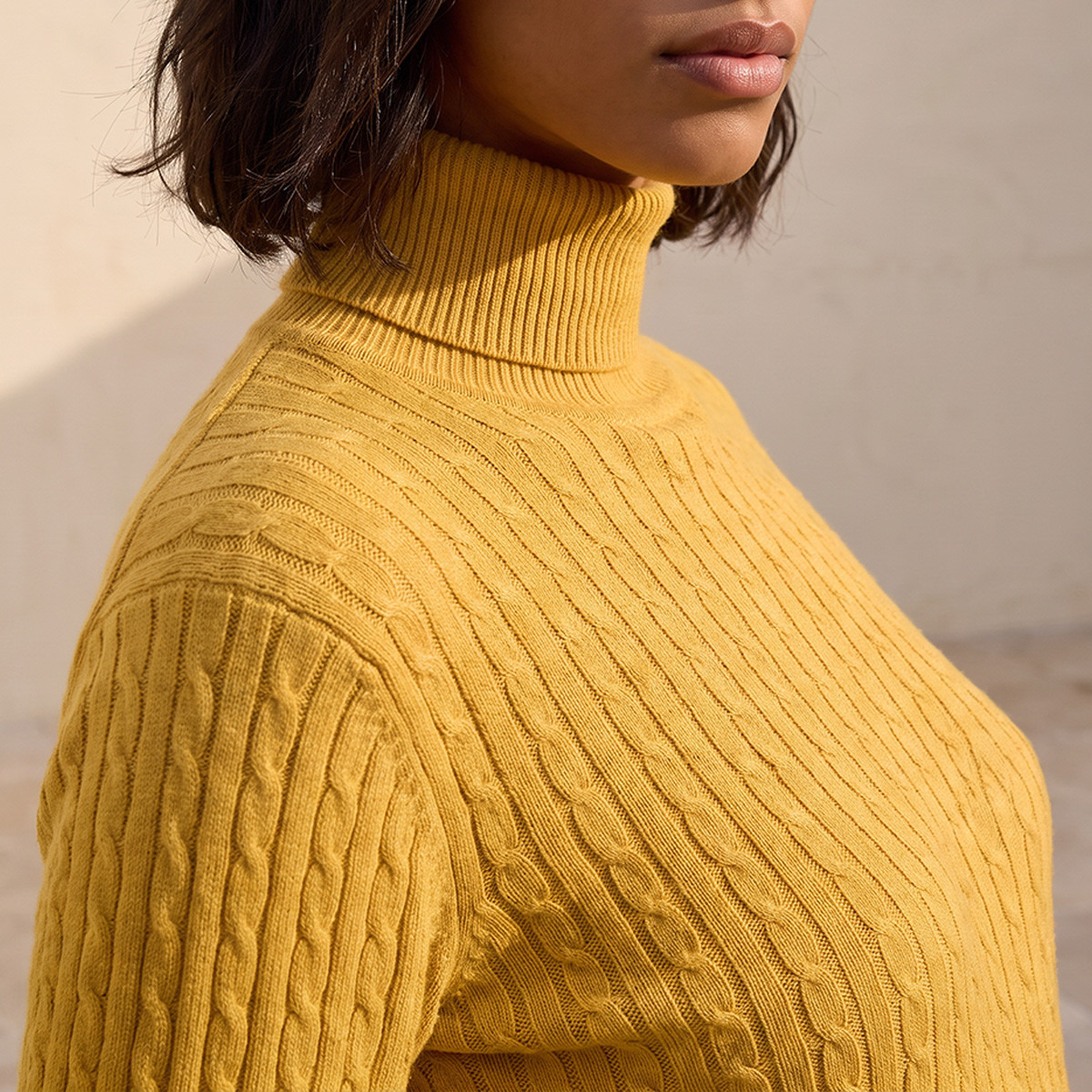 Splash Basics Regular Fit Cable Knit Sweater with Turtleneck-women-winterwear-cardigansandjumpers-jumpers-image-5