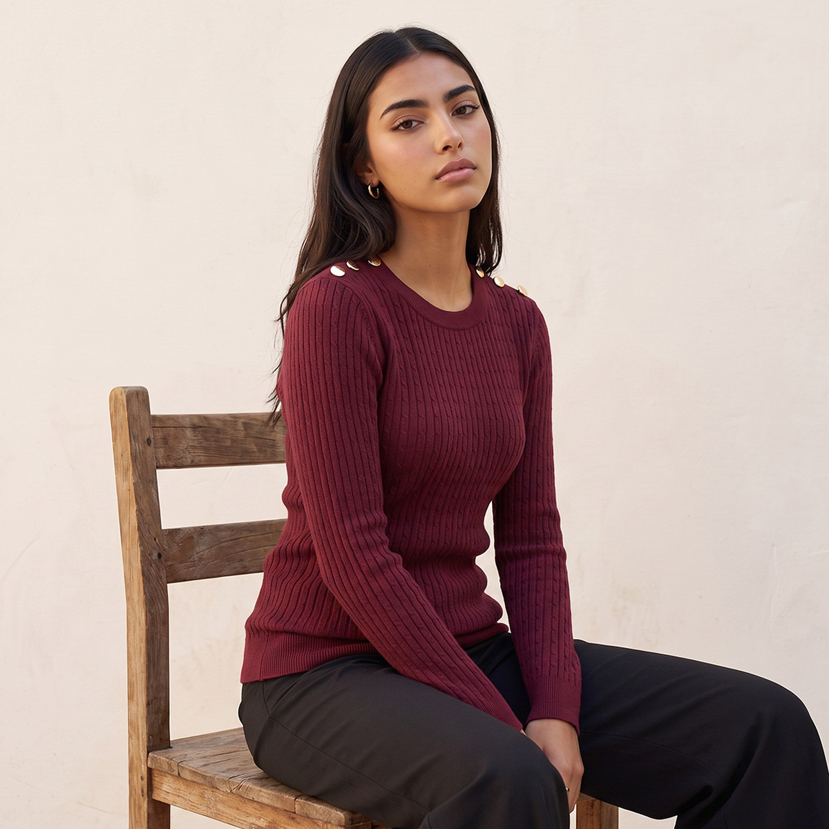 سويتر بتصميم كابل نِت من سبلاش بيسك-women-winterwear-cardigansandjumpers-jumpers-image-4