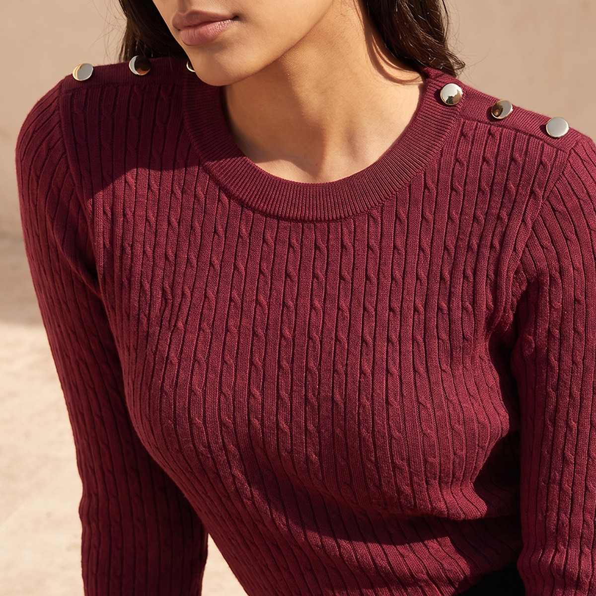 سويتر بتصميم كابل نِت من سبلاش بيسك-women-winterwear-cardigansandjumpers-jumpers-image-5