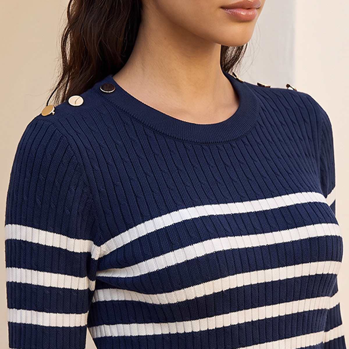 كنزة مقلمة بتفاصيل أزرار من سبلاش-women-winterwear-cardigansandjumpers-jumpers-image-5