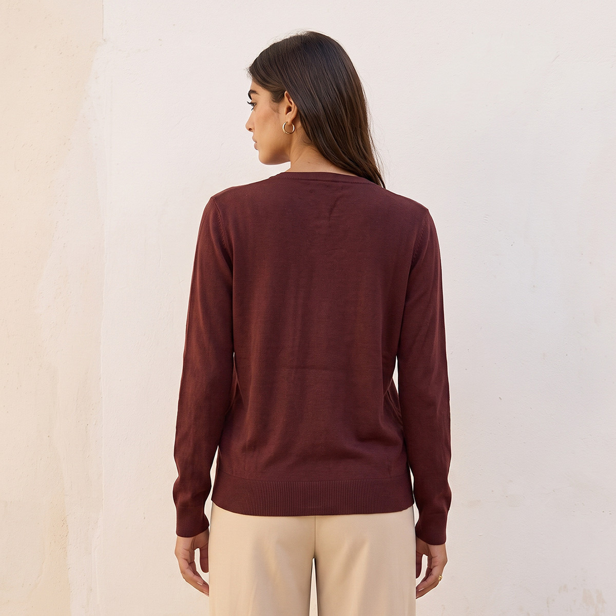 Splash Basic Textured Cardigan-women-winterwear-cardigansandjumpers-cardigans-image-4