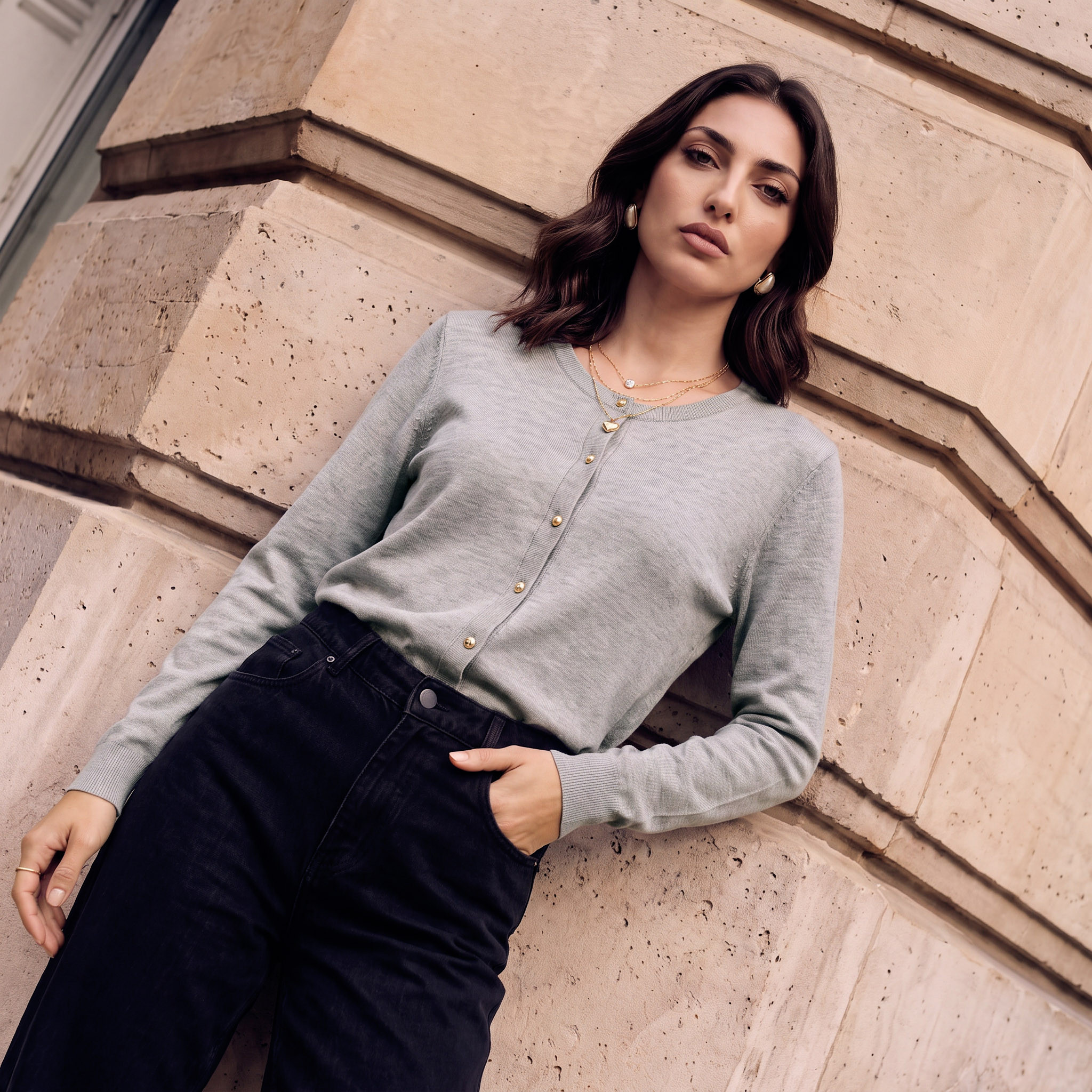 Splash Basic Textured Cardigan-women-winterwear-cardigansandjumpers-cardigans-image-1