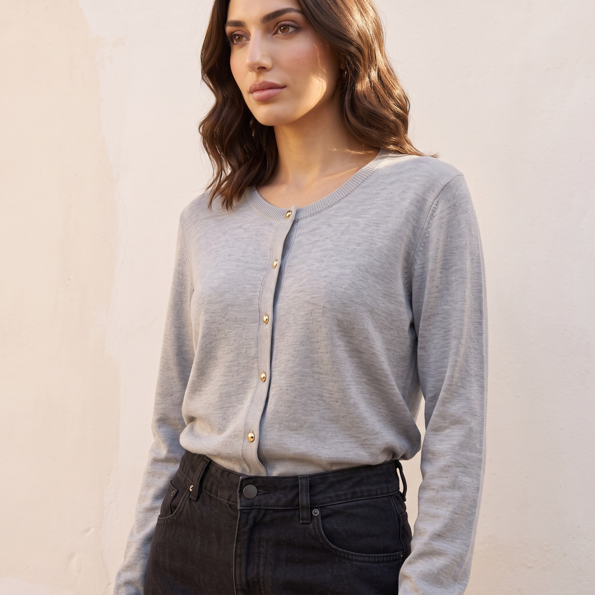 Splash Basic Textured Cardigan-women-winterwear-cardigansandjumpers-cardigans-image-5