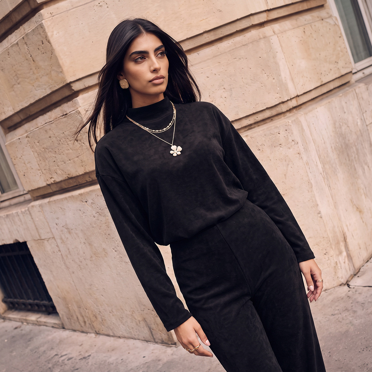 كنزة بياقة عالية من سبلاش بيسك-women-clothing-shirtsandblouses-blouses-image-1