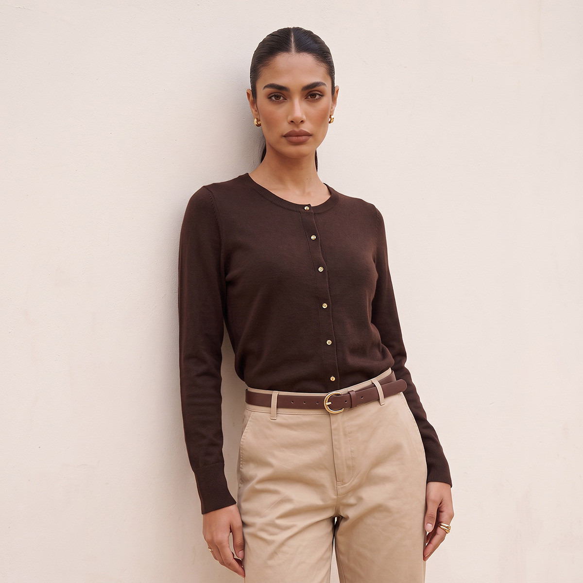 Splash Basics Textured Cardigan-women-winterwear-cardigansandjumpers-cardigans-image-2