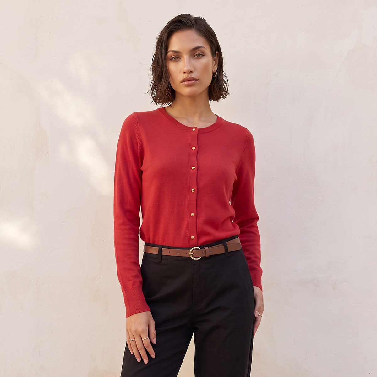 Splash Basics Textured Cardigan-women-winterwear-cardigansandjumpers-cardigans-image-5