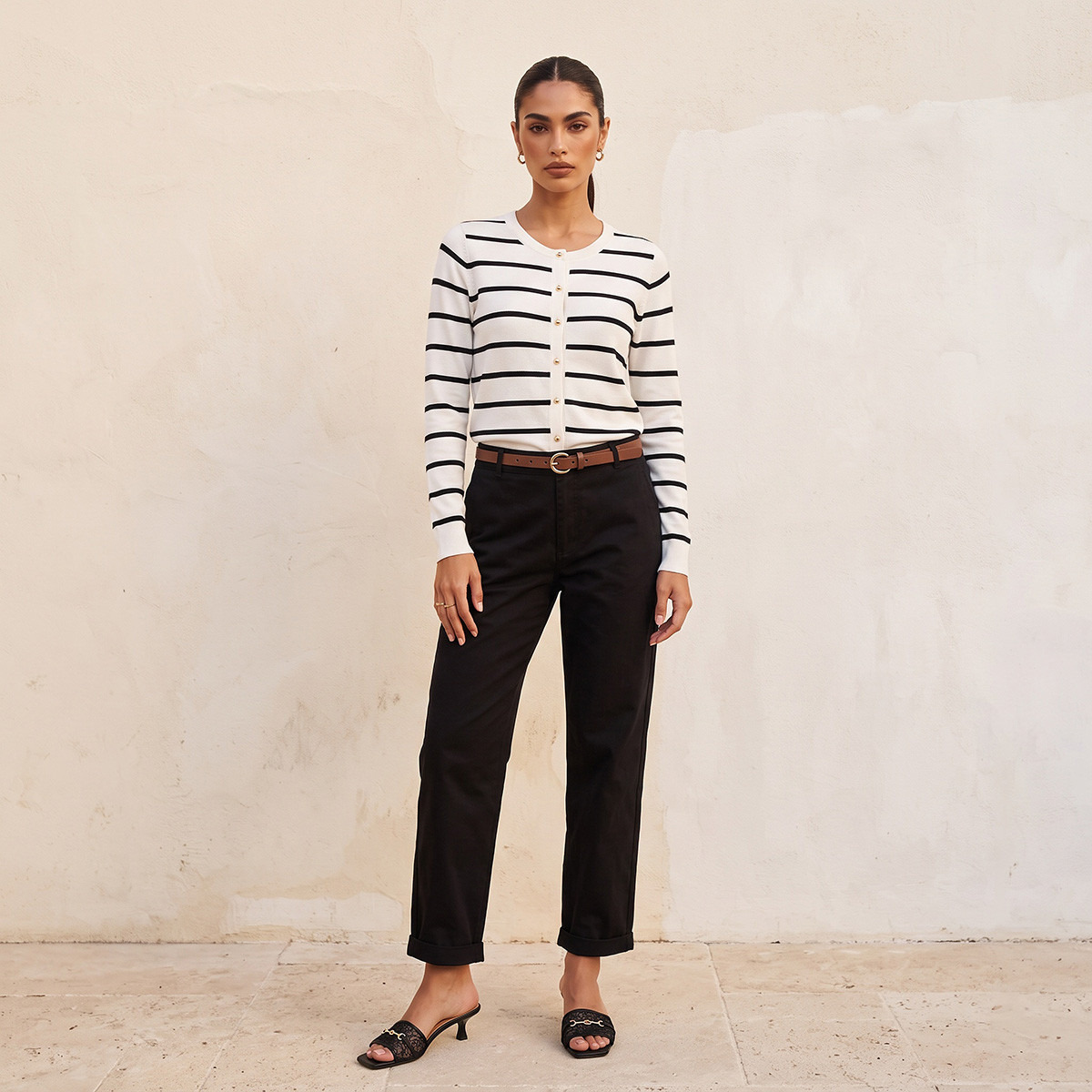 Splash Basics Striped Cardigan-women-winterwear-cardigansandjumpers-cardigans-image-3