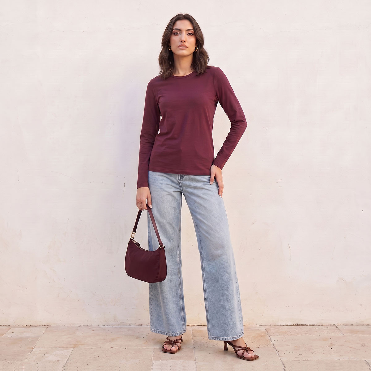 تيشيرت بقصّة سليم من سبلاش بيزيكس-women-clothing-tshirts-image-2