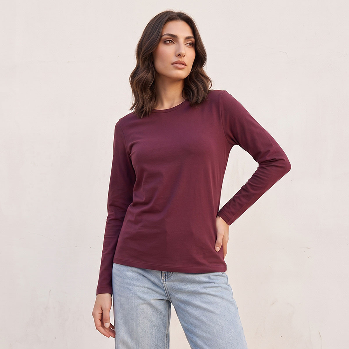 تيشيرت بقصّة سليم من سبلاش بيزيكس-women-clothing-tshirts-image-6