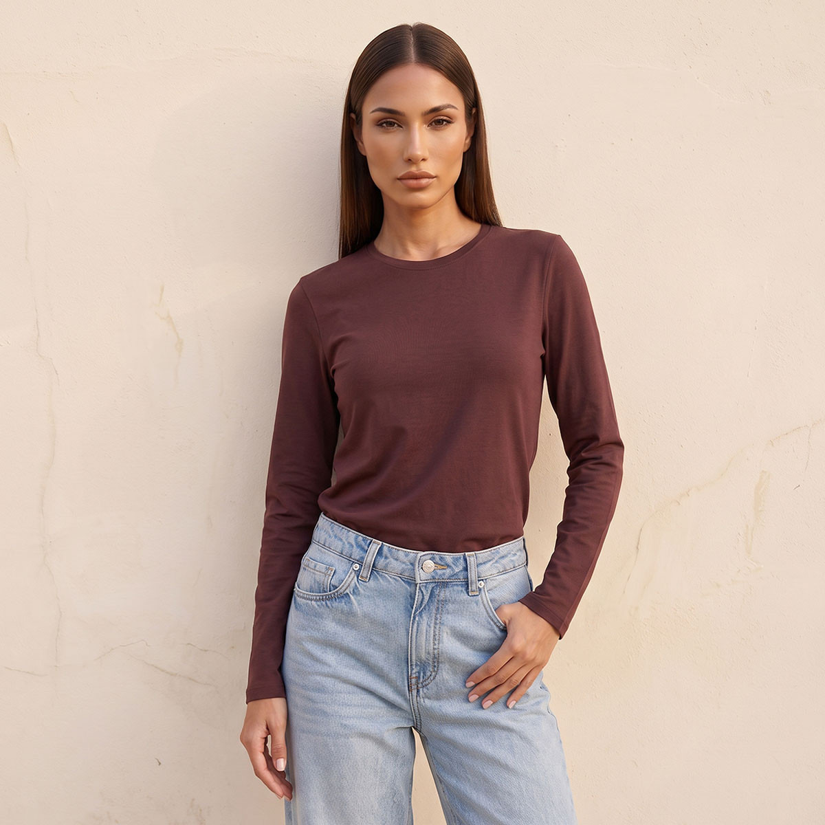 تيشيرت بقصّة سليم من سبلاش بيزيكس-women-clothing-tshirts-image-5
