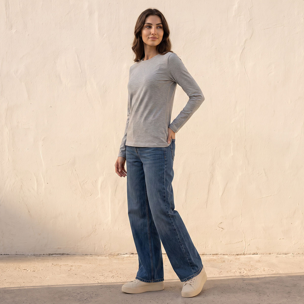 تيشيرت بقصّة سليم من سبلاش بيزيكس-women-clothing-tshirts-image-5