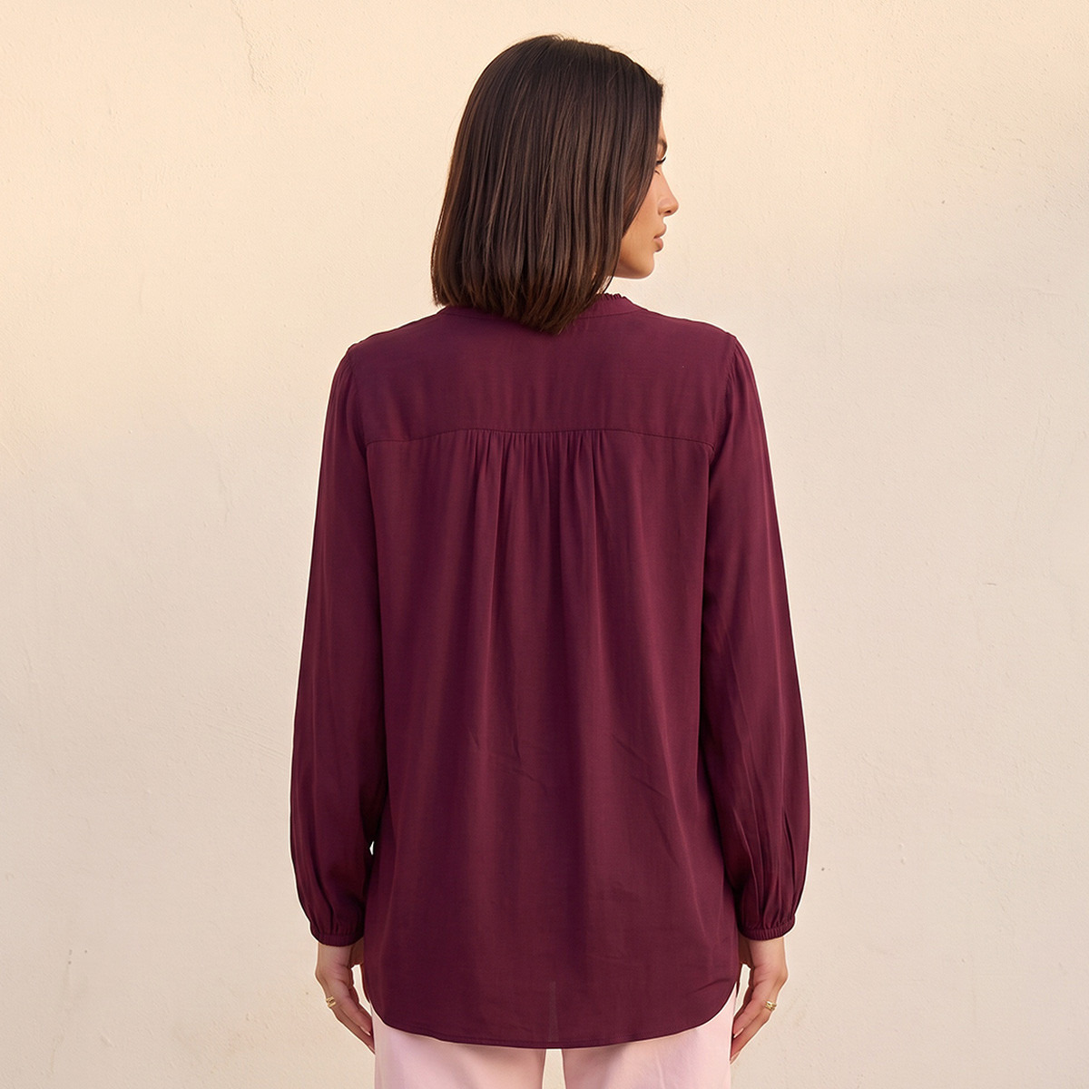 Splash Basics Viscose Top with V-neck-women-clothing-shirtsandblouses-blouses-image-3