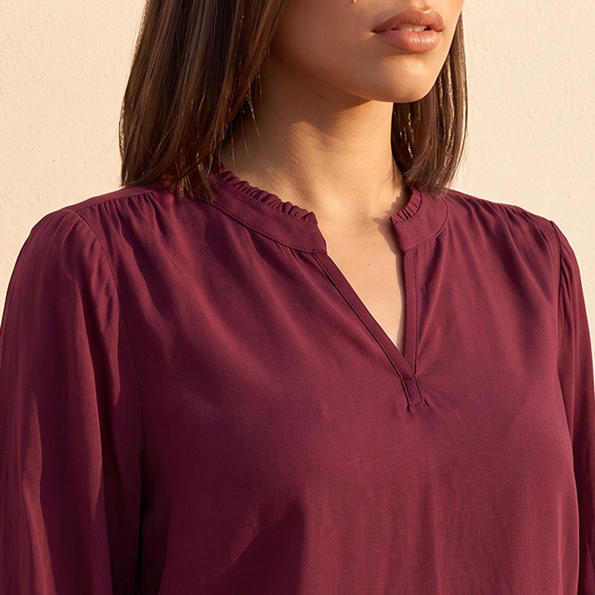 Splash Basics Viscose Top with V-neck-women-clothing-shirtsandblouses-blouses-image-4
