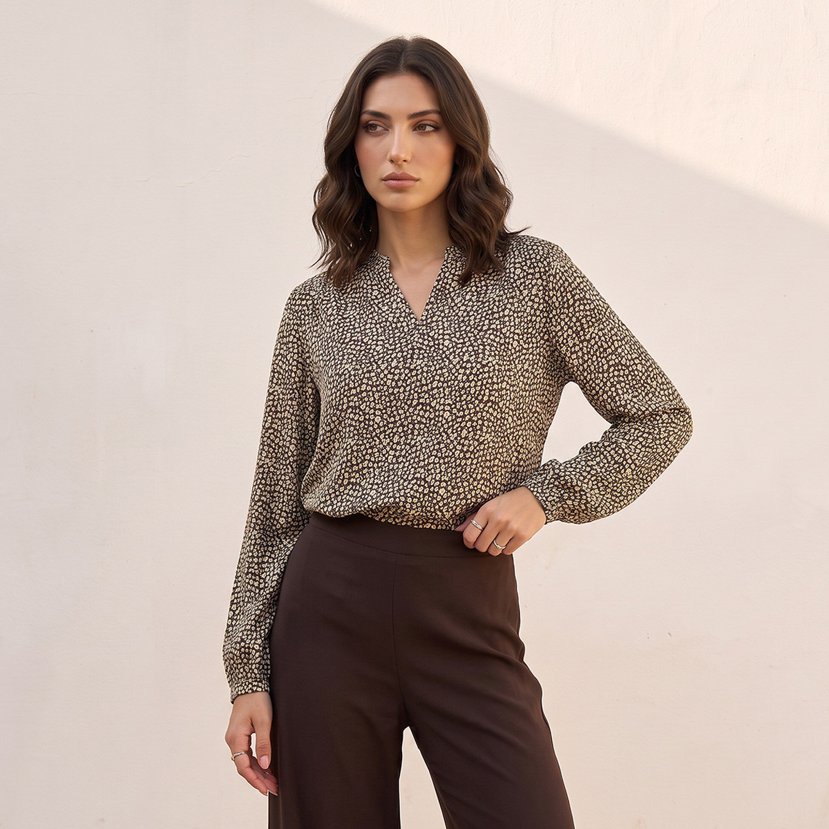 Splash Basics Viscose Top with V-neck-women-clothing-shirtsandblouses-blouses-image-1