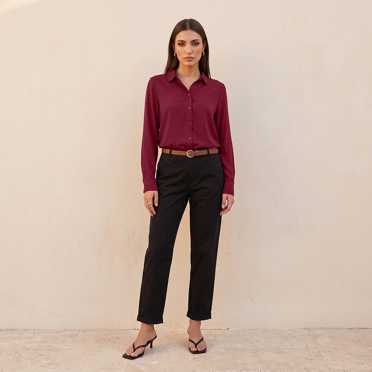 Splash Basics Viscose Shirt with High Low Hem-women-clothing-shirtsandblouses-shirts-image-2