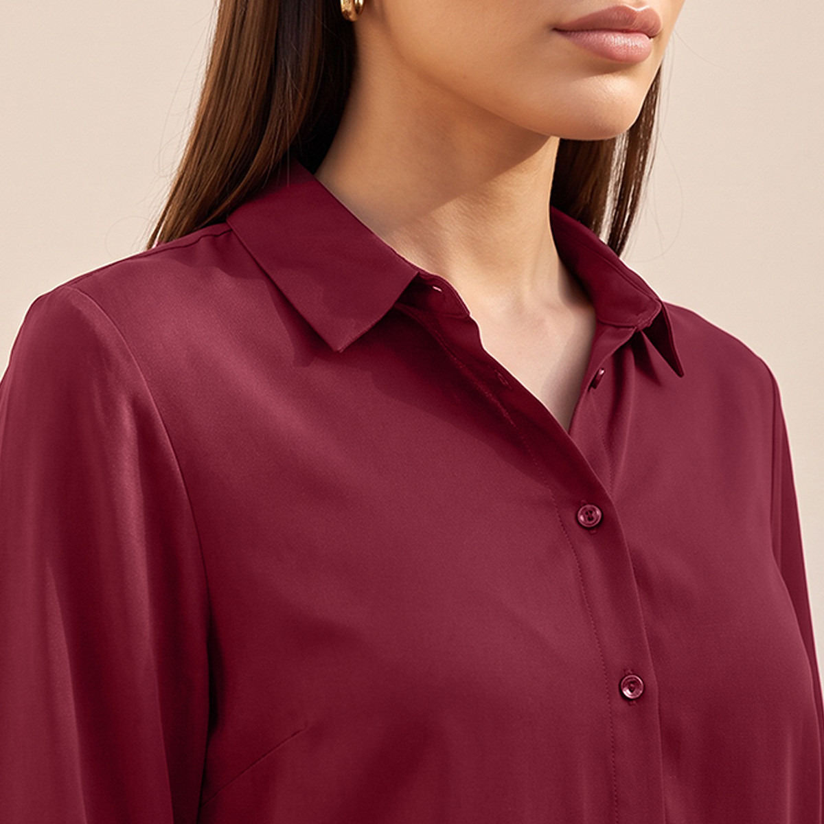 Splash Basics Viscose Shirt with High Low Hem-women-clothing-shirtsandblouses-shirts-image-5