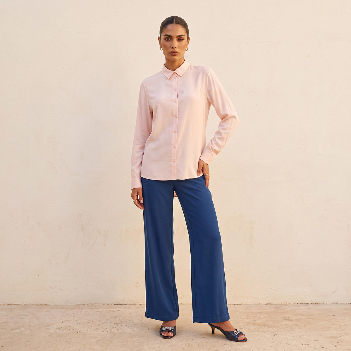 Splash Basics Viscose Shirt with High Low Hem-women-clothing-shirtsandblouses-shirts-image-2