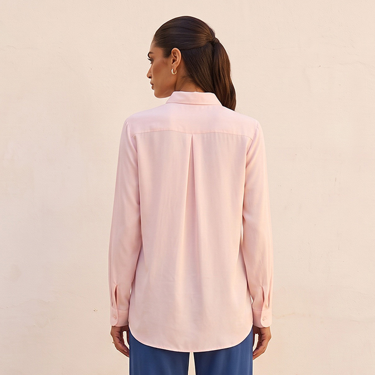 Splash Basics Viscose Shirt with High Low Hem-women-clothing-shirtsandblouses-shirts-image-3