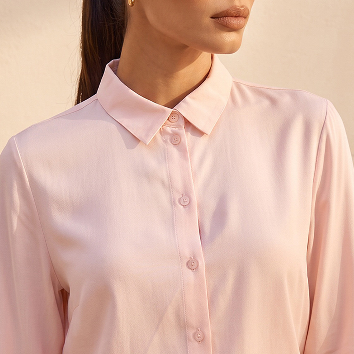 Splash Basics Viscose Shirt with High Low Hem-women-clothing-shirtsandblouses-shirts-image-4