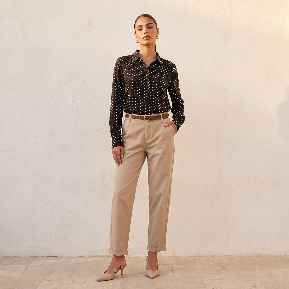 Splash Basics Viscose Shirt with High Low Hem-women-clothing-shirtsandblouses-shirts-image-2
