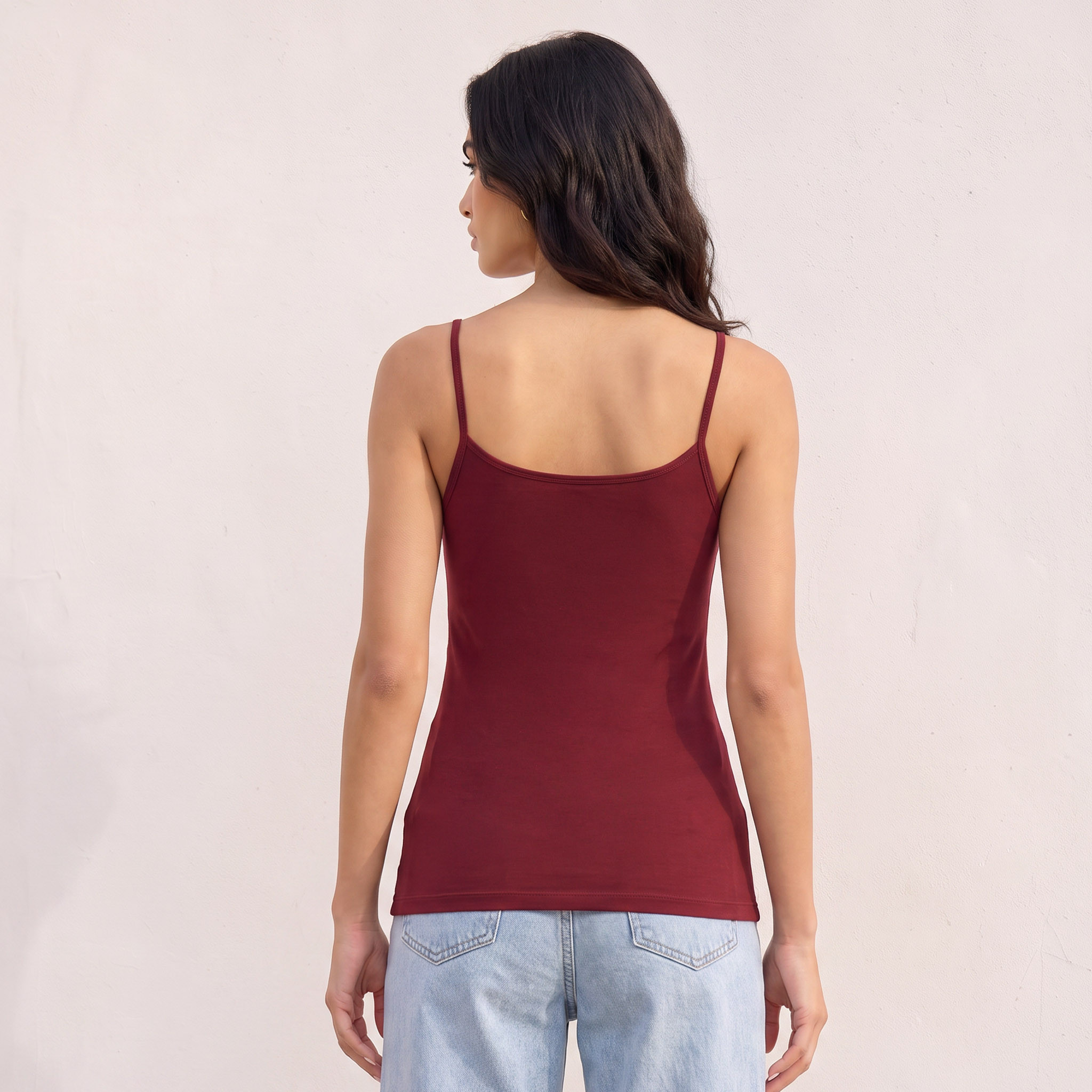 بلوزة تانك بحمالات رفيعة وقصة سليم من سبلاش بيسك-women-clothing-plussize-tshirts-image-4
