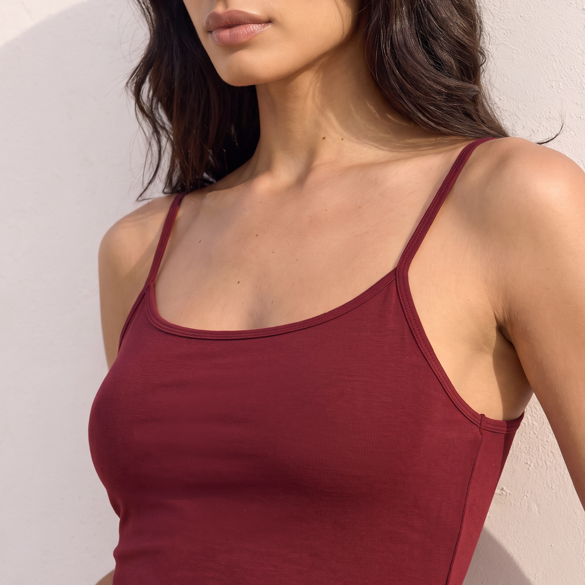 بلوزة تانك بحمالات رفيعة وقصة سليم من سبلاش بيسك-women-clothing-plussize-tshirts-image-6