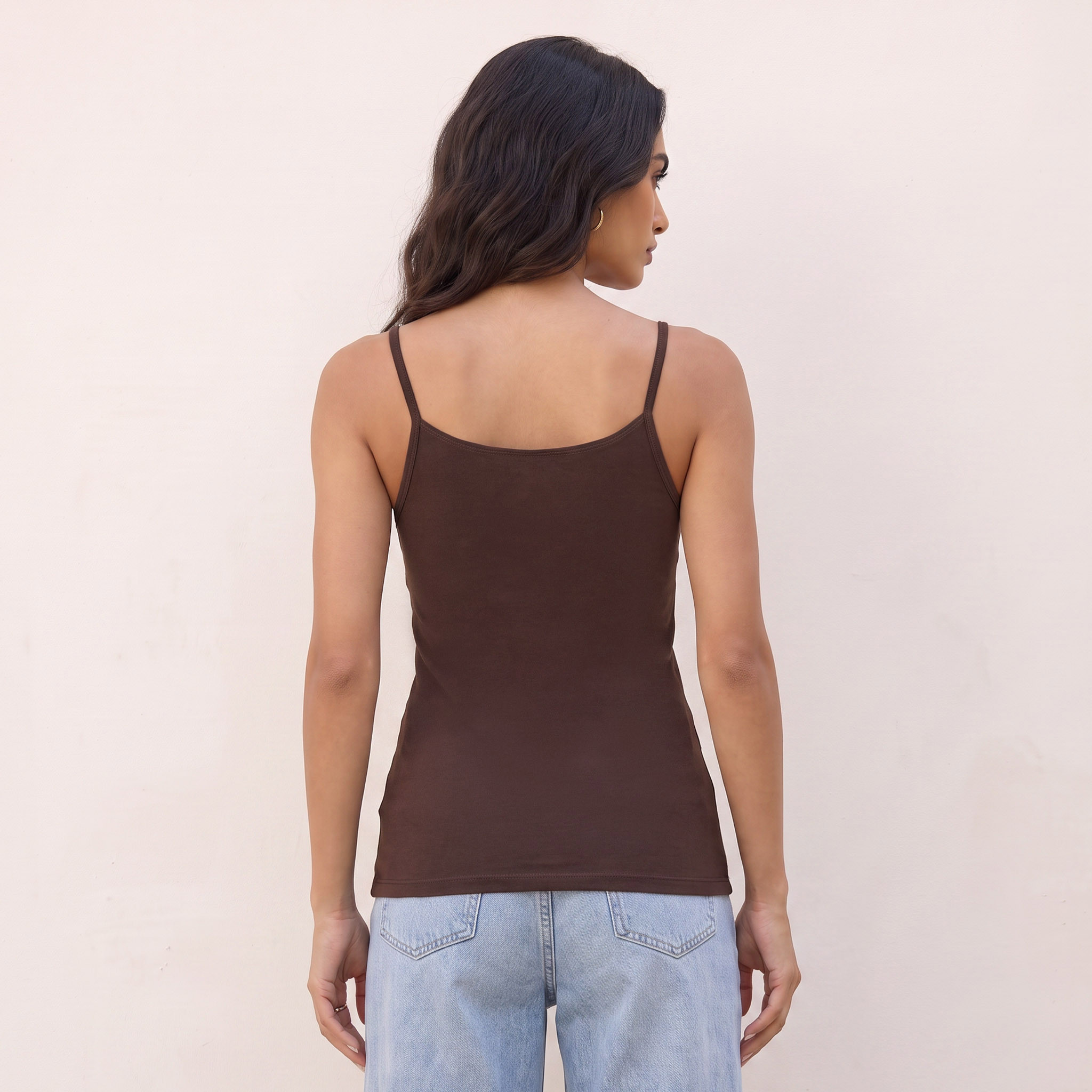 بلوزة تانك بحمالات رفيعة وقصة سليم من سبلاش بيسك-women-clothing-plussize-tshirts-image-4