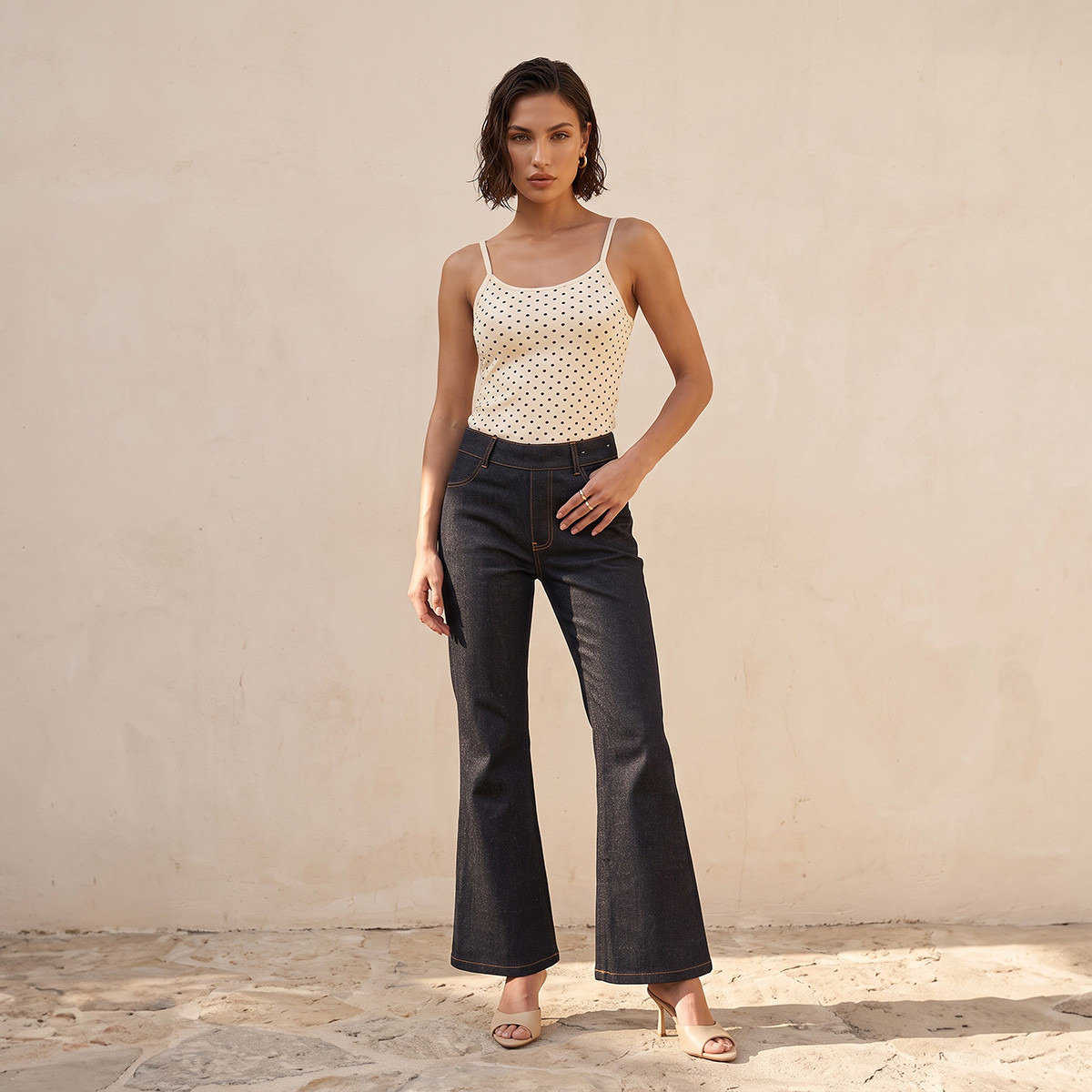 Splash Basic Slim Fit Spaghetti Strap Tank Top-women-clothing-tshirts-image-2