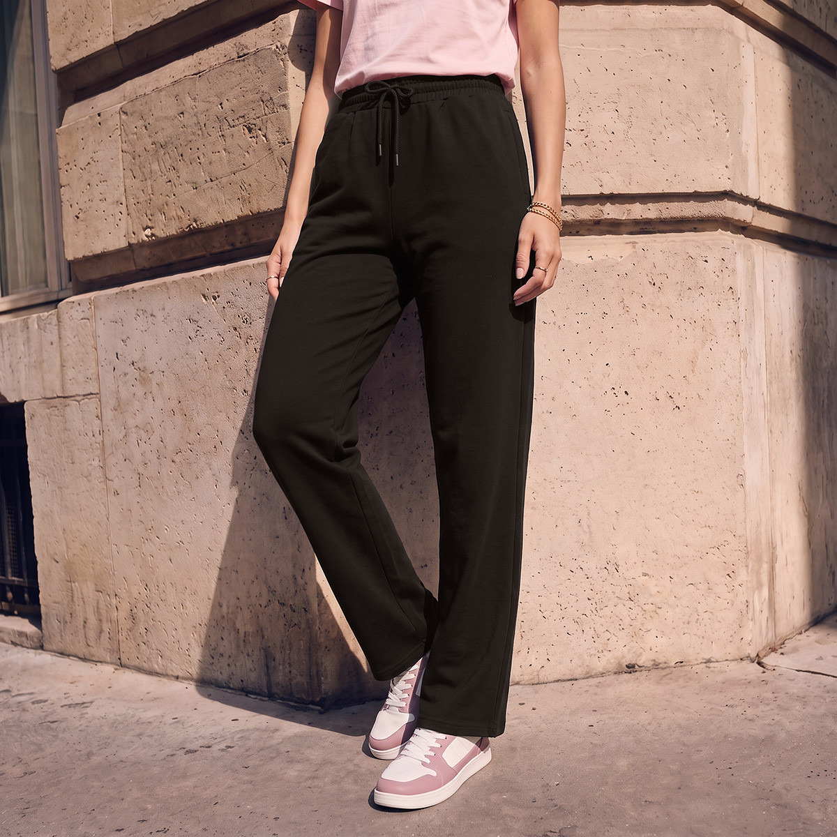 Splash Iconic Track Pants with Elasticated Waist-women-clothing-bottoms-joggers-image-1