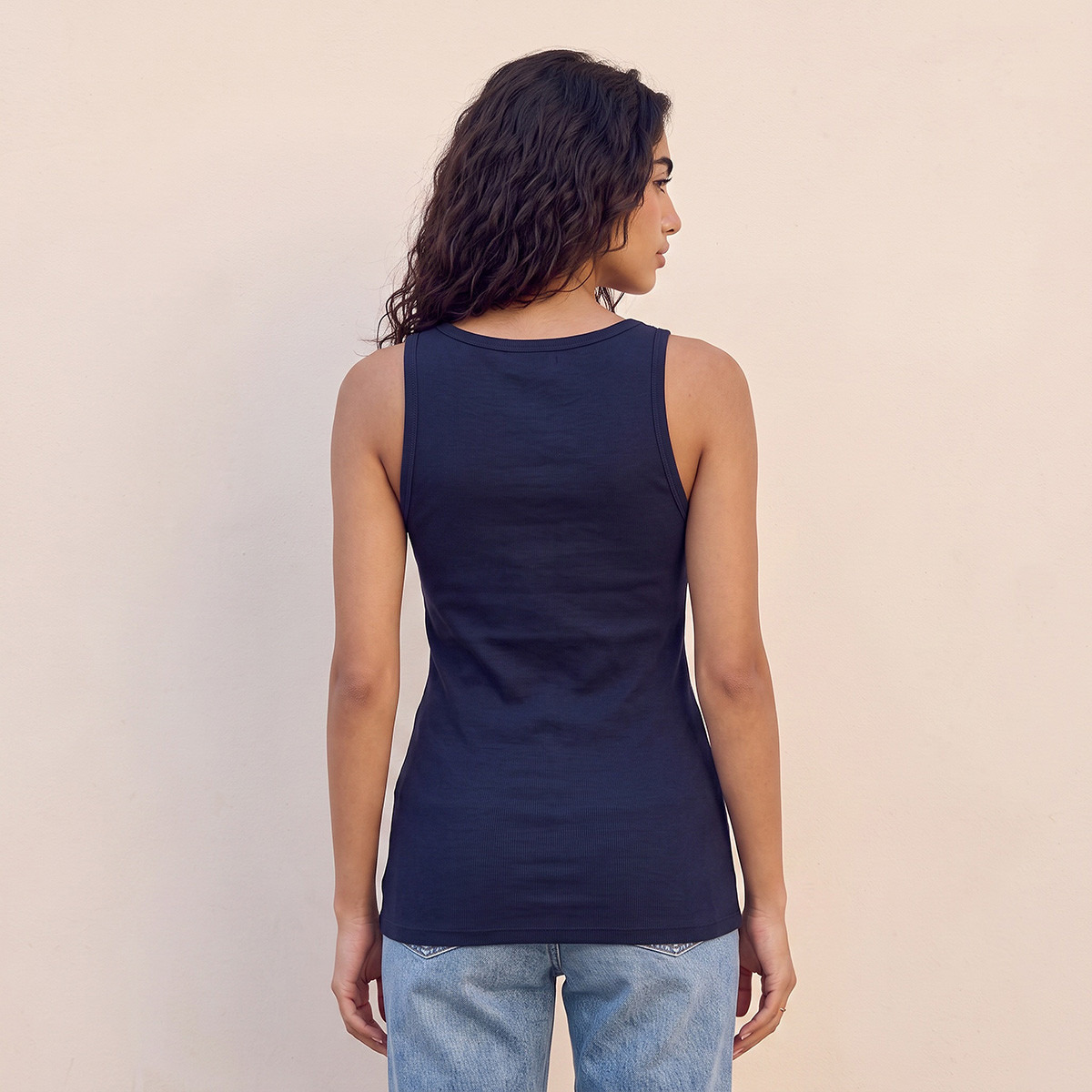 Splash Basic Slim Fit Ribbed Tank Top-women-clothing-tshirts-image-3